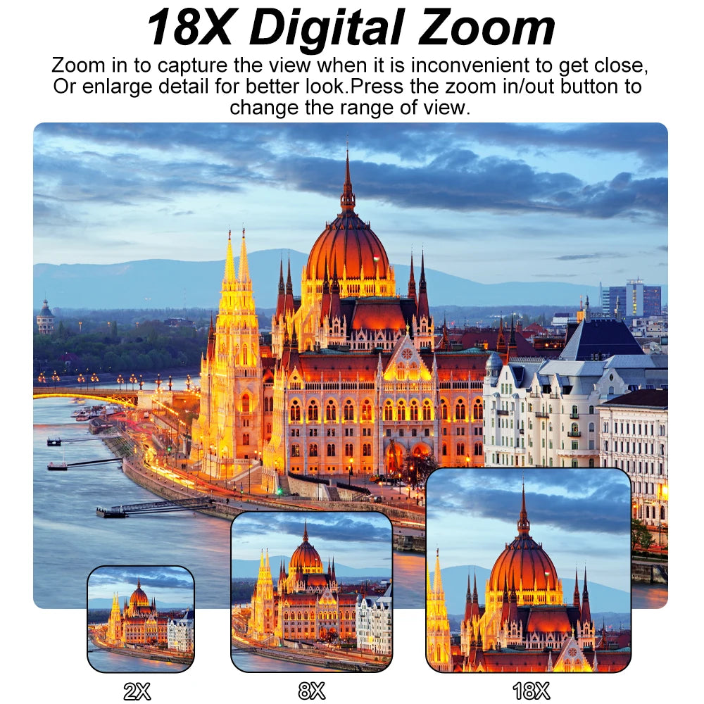 Ouelife 4K Digital Photography Camera 42 Megapixels HD Digital Camera 18X Digital Zoom 3.0'' screen Portable Video Recorder.