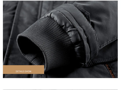 Thick Coat Winter Outdoor Running Sports Windproof Warm Fleece Hooded Cargo Jacket Men Removable Hood Thick Warm Fleece Jacket