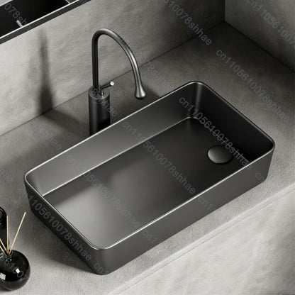 Luxuriöses Keramikgefäßwaschbecken, quadratisches Badezimmerwaschbecken, Arbeitsplatte, Kunstwaschbecken für Waschtischplatte, Keramik-Badezimmerwaschbecken für den Heimgebrauch