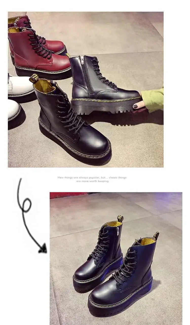 Autumn Winter Fashion Round Toe Lace-up Shoes Womens Boots Zip Ankle Boots For Women High Heels Basics Casual