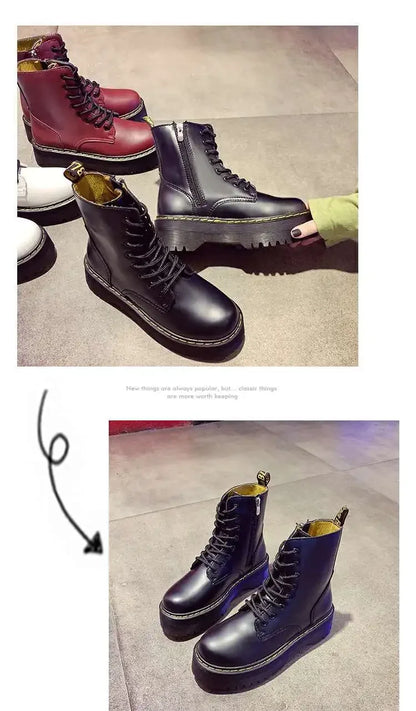 Autumn Winter Fashion Round Toe Lace-up Shoes Womens Boots Zip Ankle Boots For Women High Heels Basics Casual