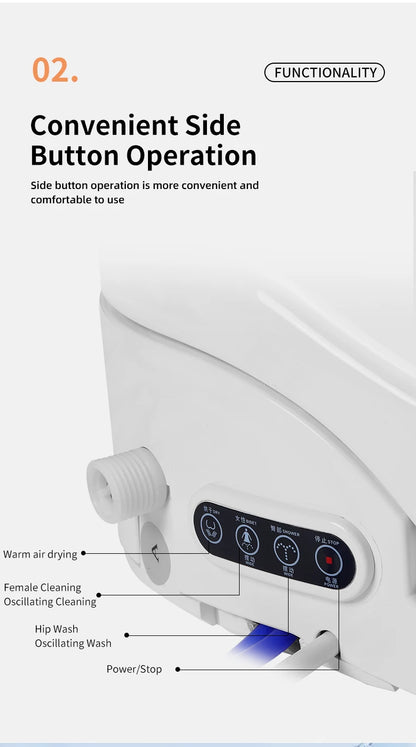 Intelligenter elektronischer Toilettensitzbezug – kabellose Fernbedienung, 3-in-1-Warmsystem, wassersparend – beheizt, trocken, waschen für modernes Badezimmer