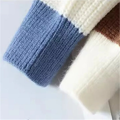Men's Striped Sweater O-Neck Casual Knit Pullovers Fashion Long Sleeve Knitted Sweater Men Autumn Winter Warm Y2K Knitwear Tops.