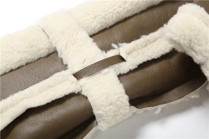 Weird Puss Furry Patchwork Women Crop Jacket Hipster Full Sleeve Open Stitch Hipster Streetwear Warm Outwear Basic Wild Coat.