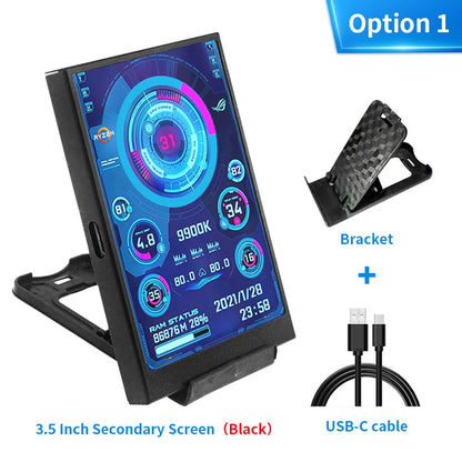 3.5 Inch IPS TYPE-C Secondary Screen DIY Computer Monitor USB-TYPEC Secondary Screen for Windows Built-in Software