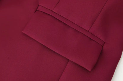 KONDALA 2025 Burgund Quaste Büro Dame Anzüge Einreiher Gerade Blazer + Moderne Gerade Lange Hosen Mode Weiblichen Anzug