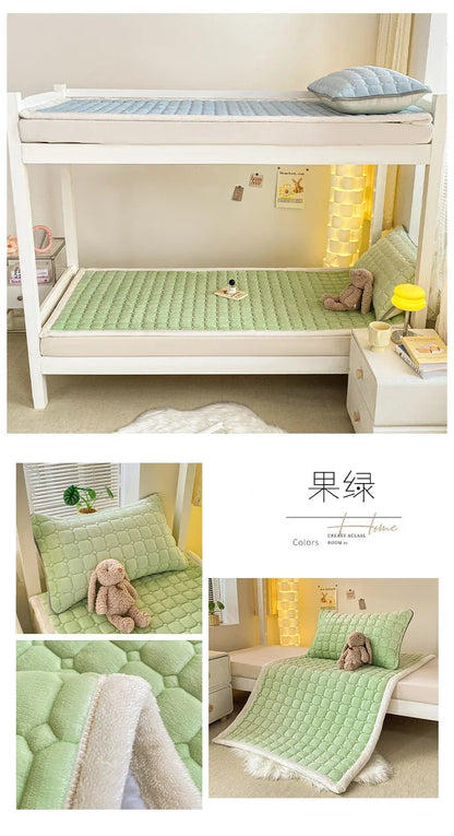 2024 Winter Milk Velvet Bedspread King Size Bed Cover Quilted Mattress Pad Washable Mattress Protector Bed Linen Queen Bedsheet.