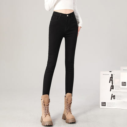 Fashion Women's Slim Skinny Jeans Comfortable Stretch Casual Solid Colours Pencil Pants Female Black Denim Trousers.