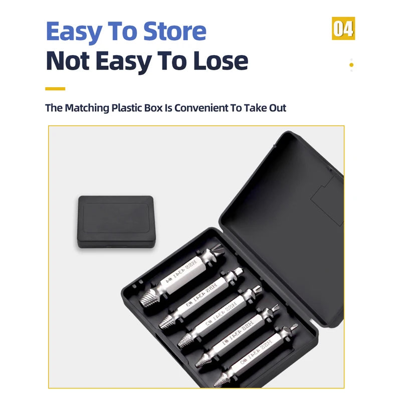 TOOLEYE Beschädigte Schraube Extractor Set Zentrum Bohrer Set Holzbearbeitung Werkzeuge Gebrochene Bolzen Extractor Schrauben Schrauben Entferner Extractor