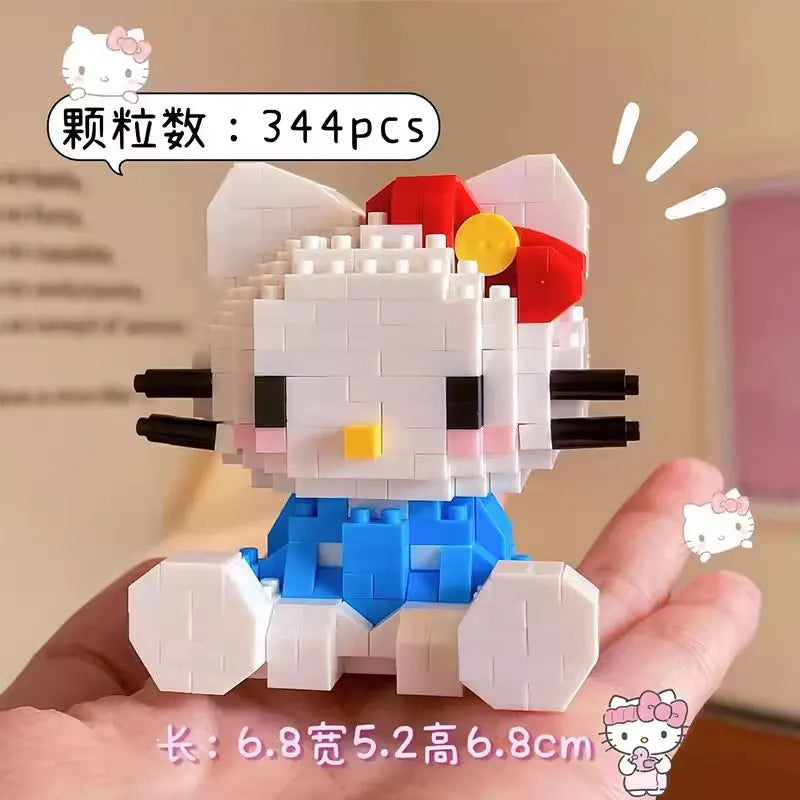 KEEPPLEY Sanrio Anime Hello Kitty My Melody Cinnamoroll Pompompurin Kuromi Building Blocks Girl Kid Holiday Christmas Gift.