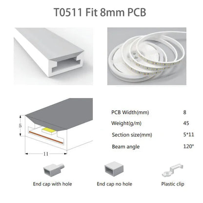 WS2812B WS2811 LED Strip Neon Rope Silica Gel Tube IP67 Waterproof For WS2815 SK6812 5050 RGB Light Ourdoor Decoration