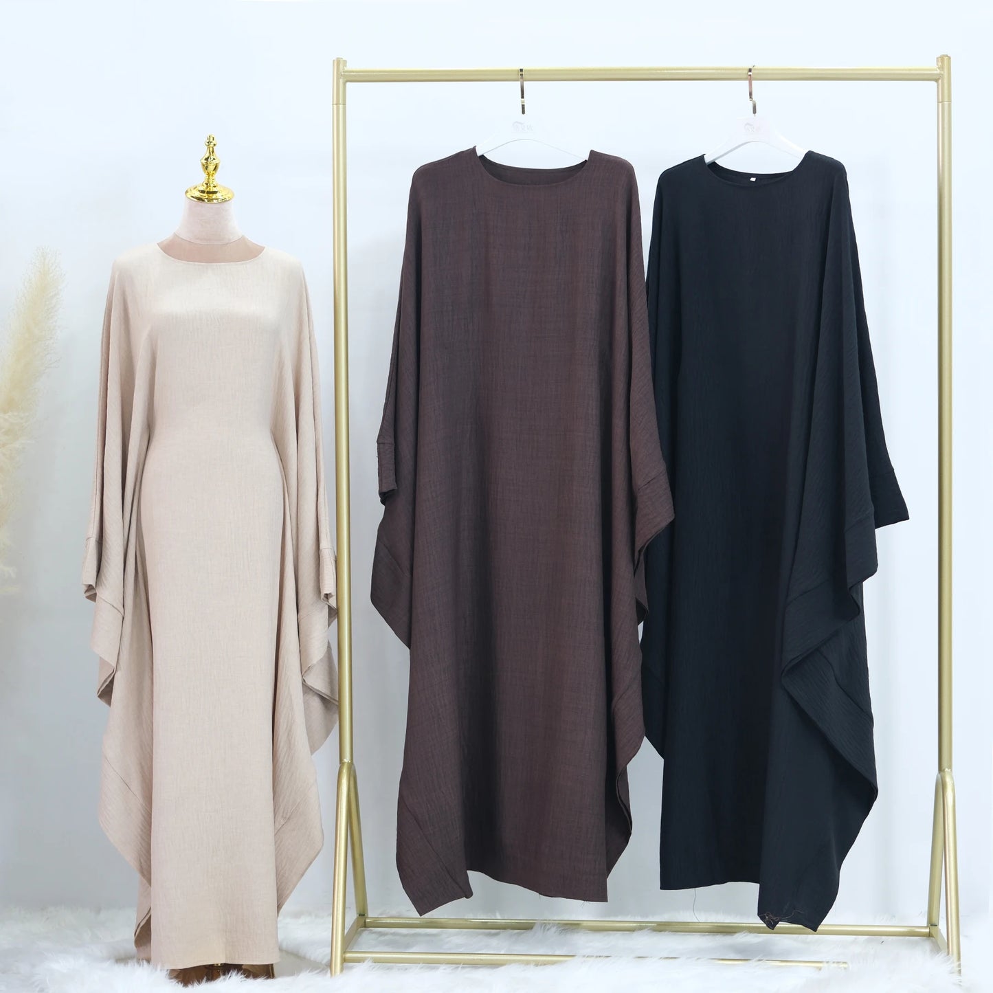 Batwing Abaya Damen Arabic Muslim Modest Dresses Kaftan Jalabiya Kebaya Caftan Marocain Vestidos Robe Longue Femme Musulmane.