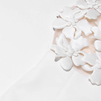 ZMEENNA Elegant White Floral Applique Jumpsuit For Women Sleeveless Wide Leg Romper With Sheer Mesh Top Perfect ZM726.