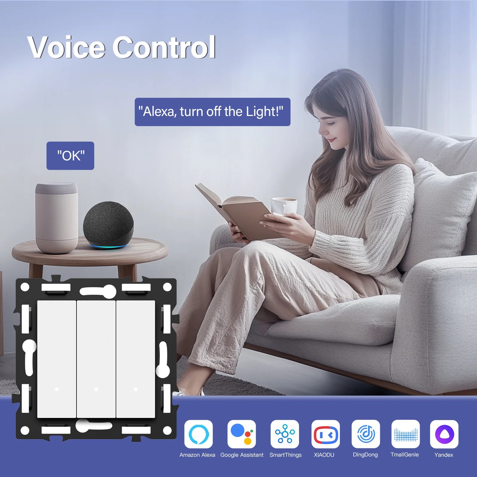 BSEED Zigbee 1/2/3/4Gang Smart Licht Vorhang Shutter Dimmer Schalter Mechanische Tasten EU Steckdosen USBC DIY Teile Kunststoff Rahmen.