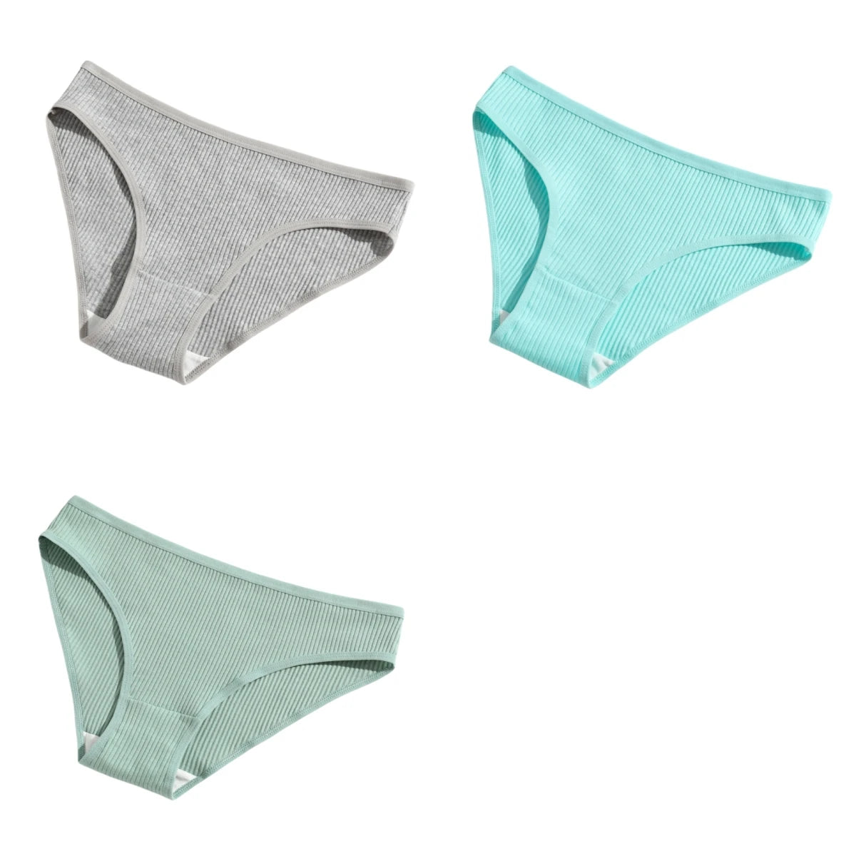 3Pcs/Set Cotton Panties Women Low Waist Underwear Seamless Briefs Solid Color Sports Breathable Underpants Female Lingerie.