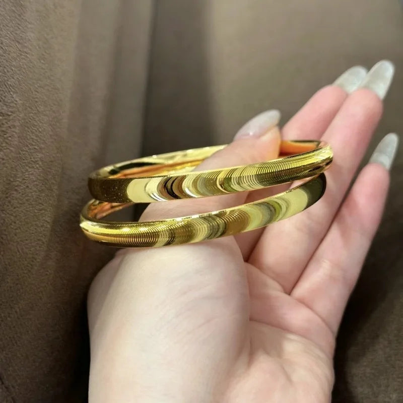 Cat's Eye Bracelet Real 18k Gold Bangles for Woman High-quality Luxury AU750 Bangles Party Banquet Fine Jewelry 18K No Demolding.