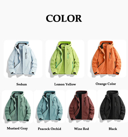 Winter Jacket Outdoor 3-in-1 Waterproof Sport Coat Running Unisex Hooded Hiking Jacket Warm Breathable Outdoor Couple Loose Coat.