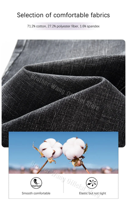 Herbst Winter Neue Business herren Jeans Klassische Mode Stretch Gewaschen Casual Denim Hosen Bequeme Gerade Männliche hosen.