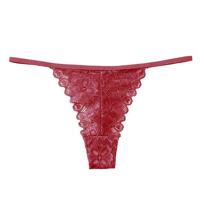 Summer Panties Women Low Rise Cotton T-Shape Panties Crochet Lace Hollow Out Breathable Thong Women Briefs Thin.