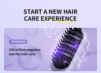 Electric Heating Straight Hair Comb LCD Screen USB Wireless Portable Negative Ion Styling Tool Rechargeable Straightening Brush.