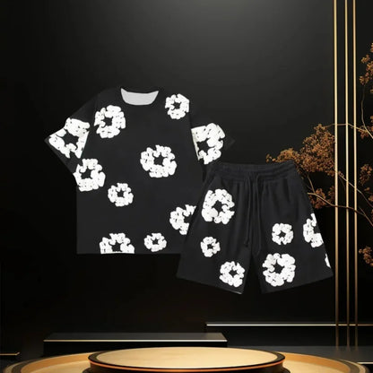 Amerikanische Mode Street Trend Marke Kapok Druck 3 dT-shirt Set Komfortable Atmungsaktive Motorrad Schnell Trocknend 2025, Neue Modus