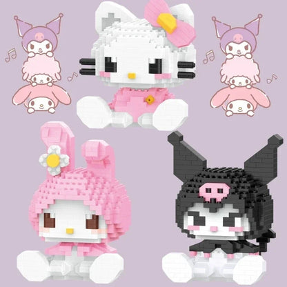 KEEPPLEY Sanrio Anime Hello Kitty My Melody Cinnamoroll Pompompurin Kuromi Building Blocks Girl Kid Holiday Christmas Gift.