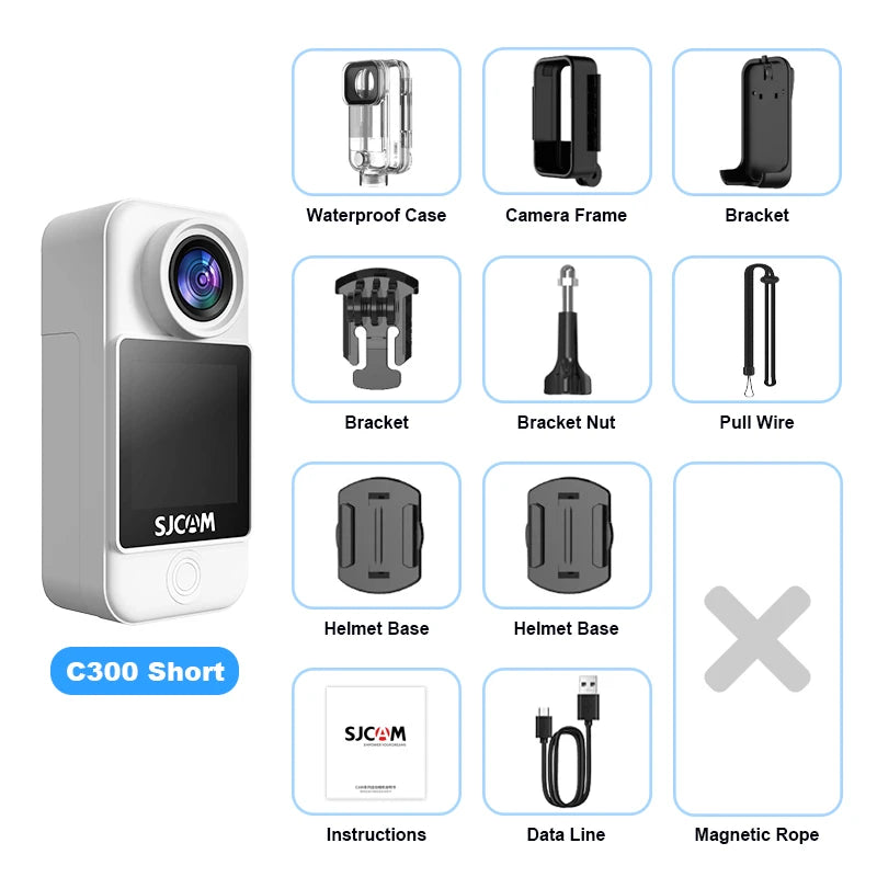 SJCAM C300 4K Action Camera Touch Screen 6-Axis Gyro Stabilization 30m Waterproof 1000+2800mAh Battery 460Min Recording