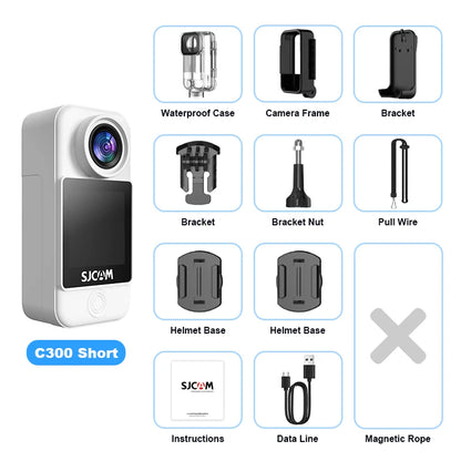 SJCAM C300 4K Action Camera Touch Screen 6-Axis Gyro Stabilization 30m Waterproof 1000+2800mAh Battery 460Min Recording