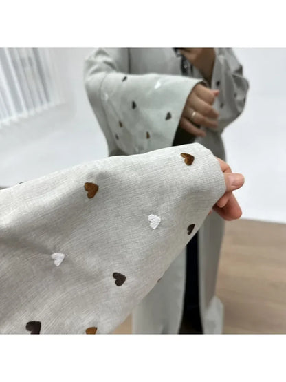 2025 Ramadan Eid Open Butterfly Moon Heart Modest Kimono Abaya Dubai Turkey Muslim Dress Abayas for Women Kaftan Kebaya Caftan