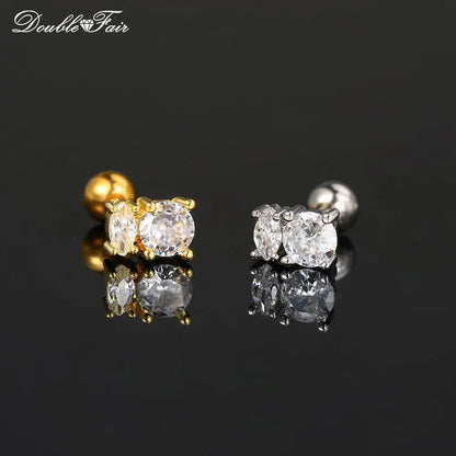 1pc Cartilage Tragus Helix Daith Crystal Ear Piercing Stud Earrings for Women Mini Screw Stainless Steel Stacking Ear Jewelry.