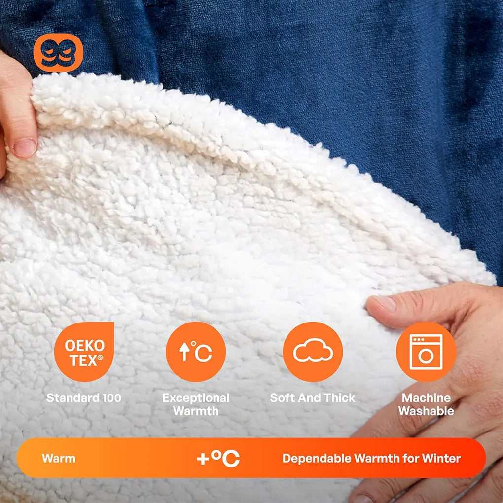 Tragbare Decke mit Kapuze, für Damen und Herren, übergroß, Flanell, Sherpa-Fleece, mit Kapuze, weich, gemütlich, warm, Decke, Sweatshirt, Geschenke.