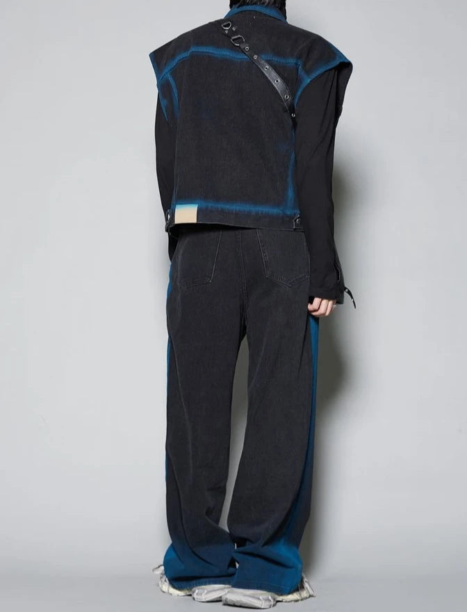 Denim Jacket T-shirts Pants Suits for Men No Logo Man Trousers Sets Luxury Summer Clothes Short Quarter Sleeve Outfits Tee Chic.