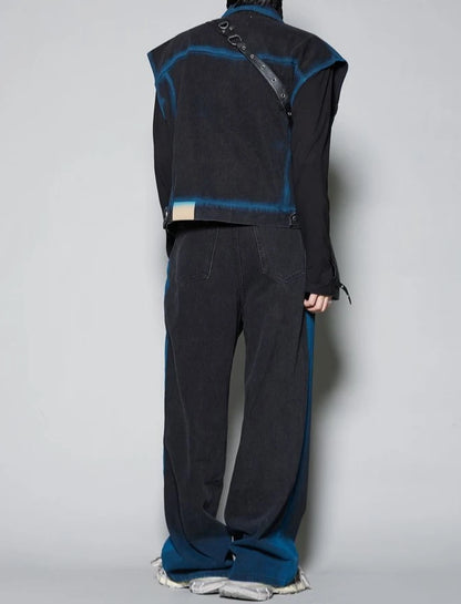 Denim Jacket T-shirts Pants Suits for Men No Logo Man Trousers Sets Luxury Summer Clothes Short Quarter Sleeve Outfits Tee Chic.