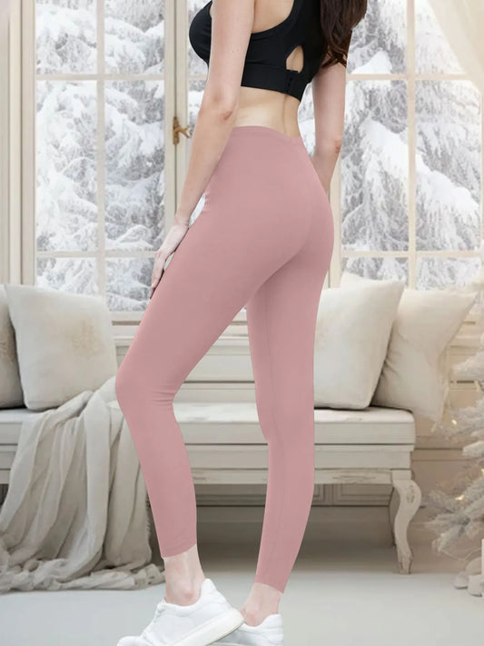 Superweiche, mit Fleece gefütterte Leggings für Damen, Workout, Yoga, Laufen, Thermo-Warmhose für kalten Winter
