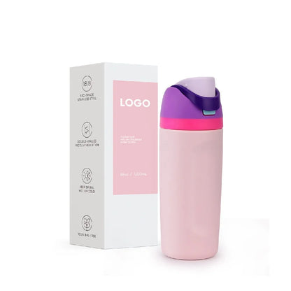 16/19/24/32OZ New 304 Stainless Steel Fitness Cup with Handle, Macaron Colored Insulated Bottle Large Capacity Straw Fruit Cup.