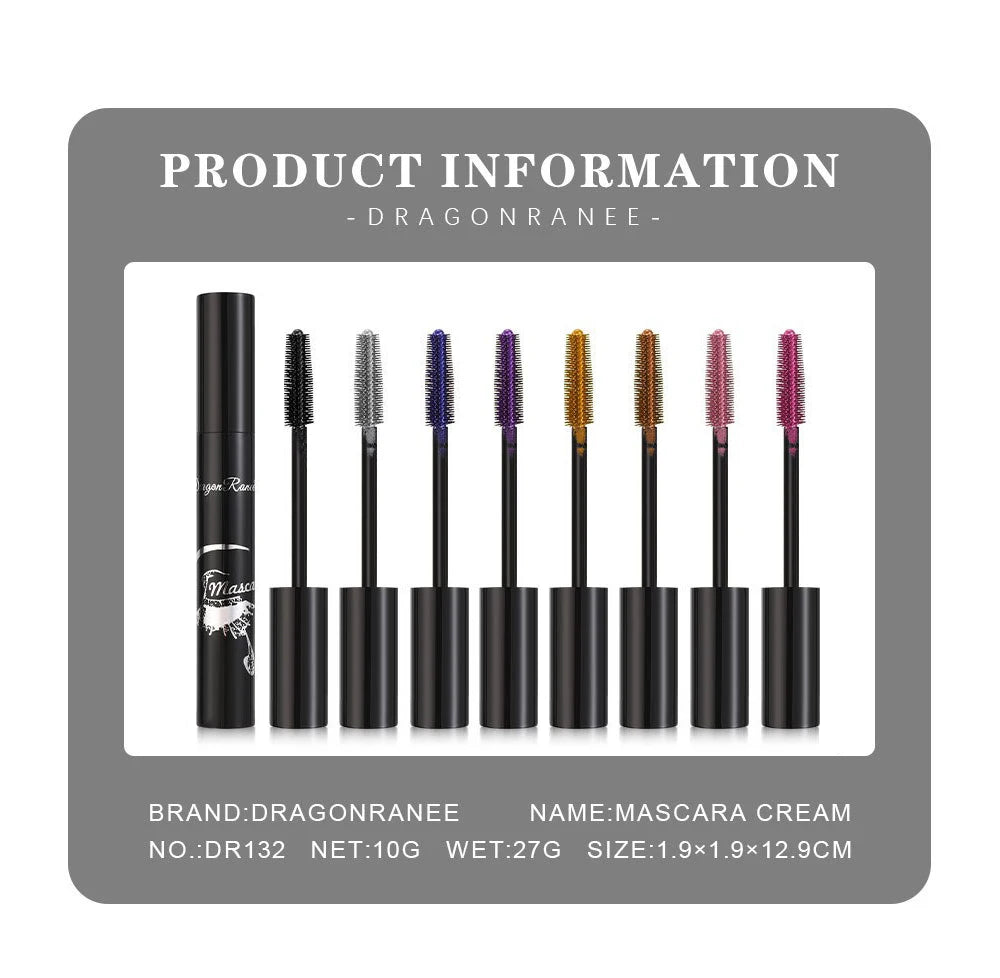 Colorful Waterproof Mascara Blue Purple Pearl Mascara Dense Eye Makeup Bronze Fine Diamond Silver Mascara Cream Cosmetics Makeup.