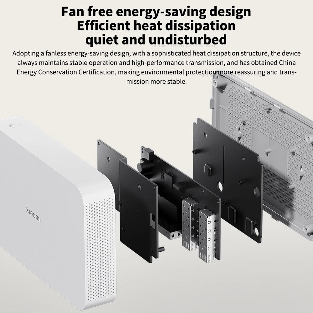 2025 NEW Xiaomi 10G Ethernet Switch 4×2.5G+2×10GMbps Mini Network Switches VLAN Ethernet Splitter Lan Router 6 Ports Hub Switch.