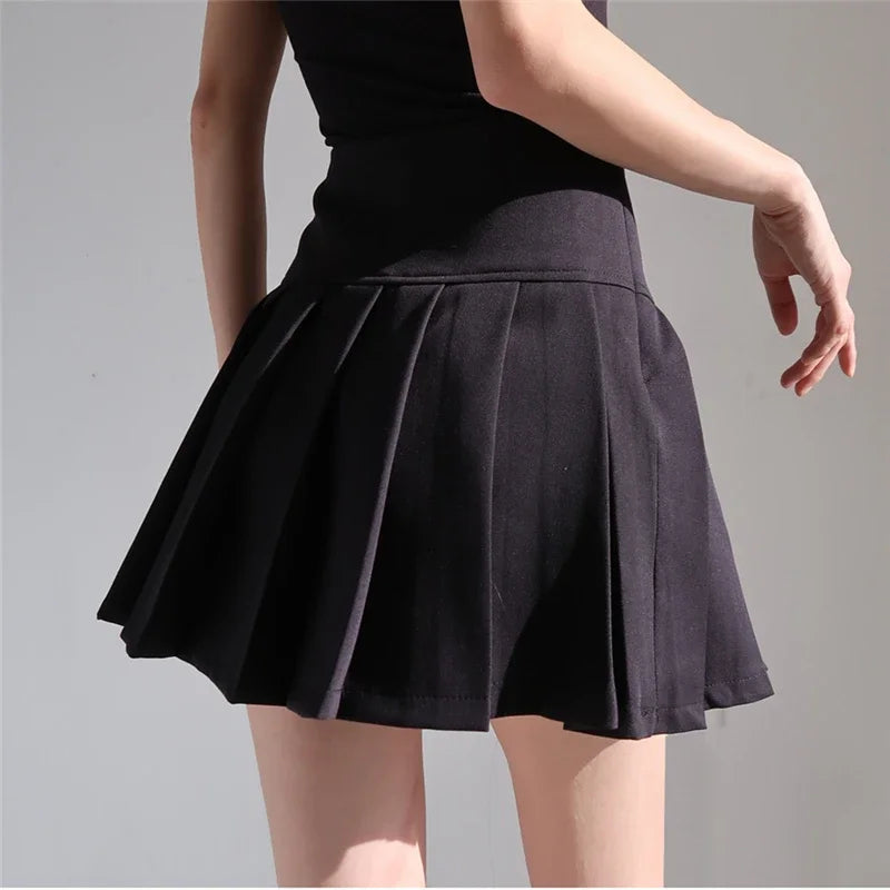 American School Y2k Style Summer Short Pleated Skirt For Women 2024 High Waist Sexy Hotsweet Mini Skirts Female.