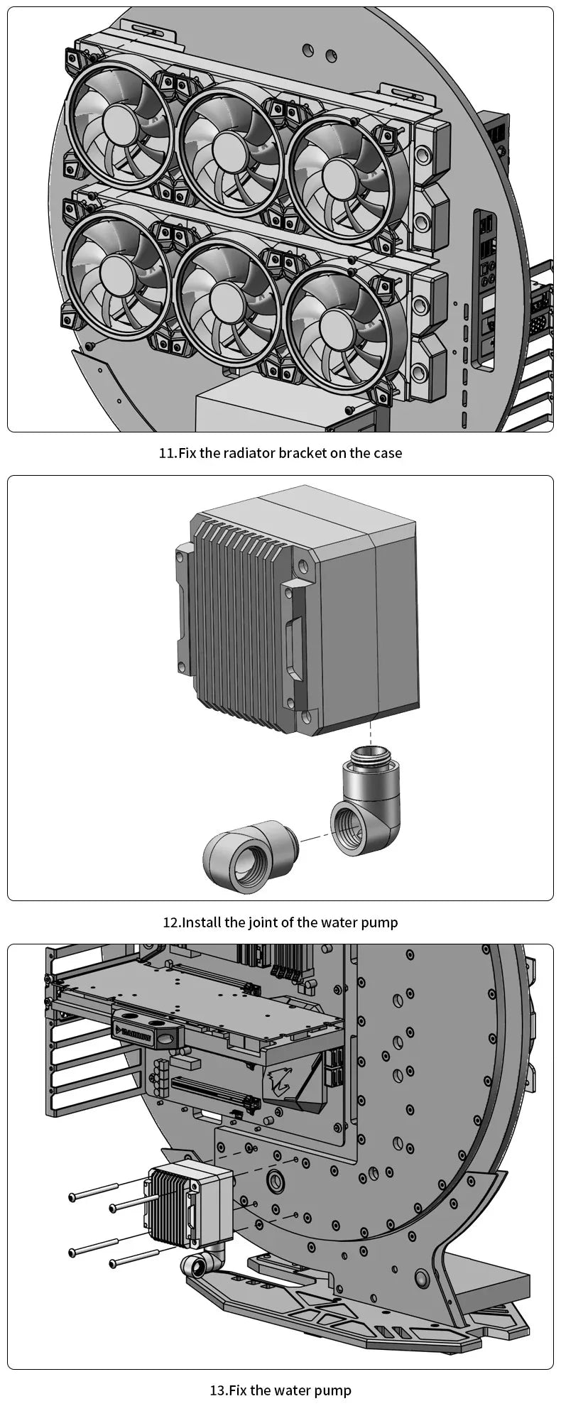 Barrowch STAR1 Series Circular Water Cooling Case, Limited Edition Gamer DIY House,PC Computer Open Chassis FBCES-PA.