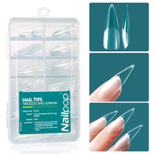 Nailpop 120pcs Acrylic Nails Fake Capsule Short Almond Coffin Square Artificial Nail Extension Soft Gel Tips Accessories Tools.