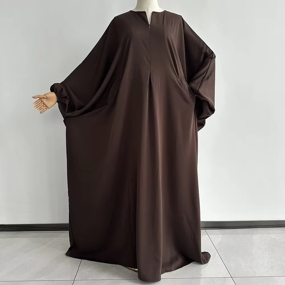 Butterfly Abaya with Pockets Front Zipper Breastfeeding Friendly Eid Ramadan Islamic Muslim Women Modest Dress Prayer Nida Abaya.