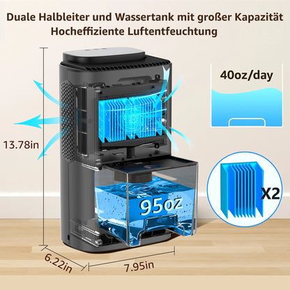 2600ml Dehumidifier Moisture Absorbers Home Air Dryer Quiet Air Dehumidifier For Home Basement Bathroom Wardrobe.