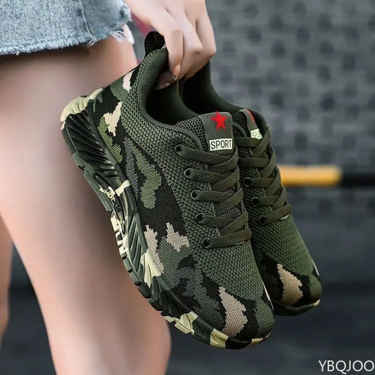 Mesh Camouflage Sportschuhe Herren Langlebige Freizeitschuhe Herren Anti Slip Tennis Outdoor Wandern Leichte Flache Schuhe Sneakers
