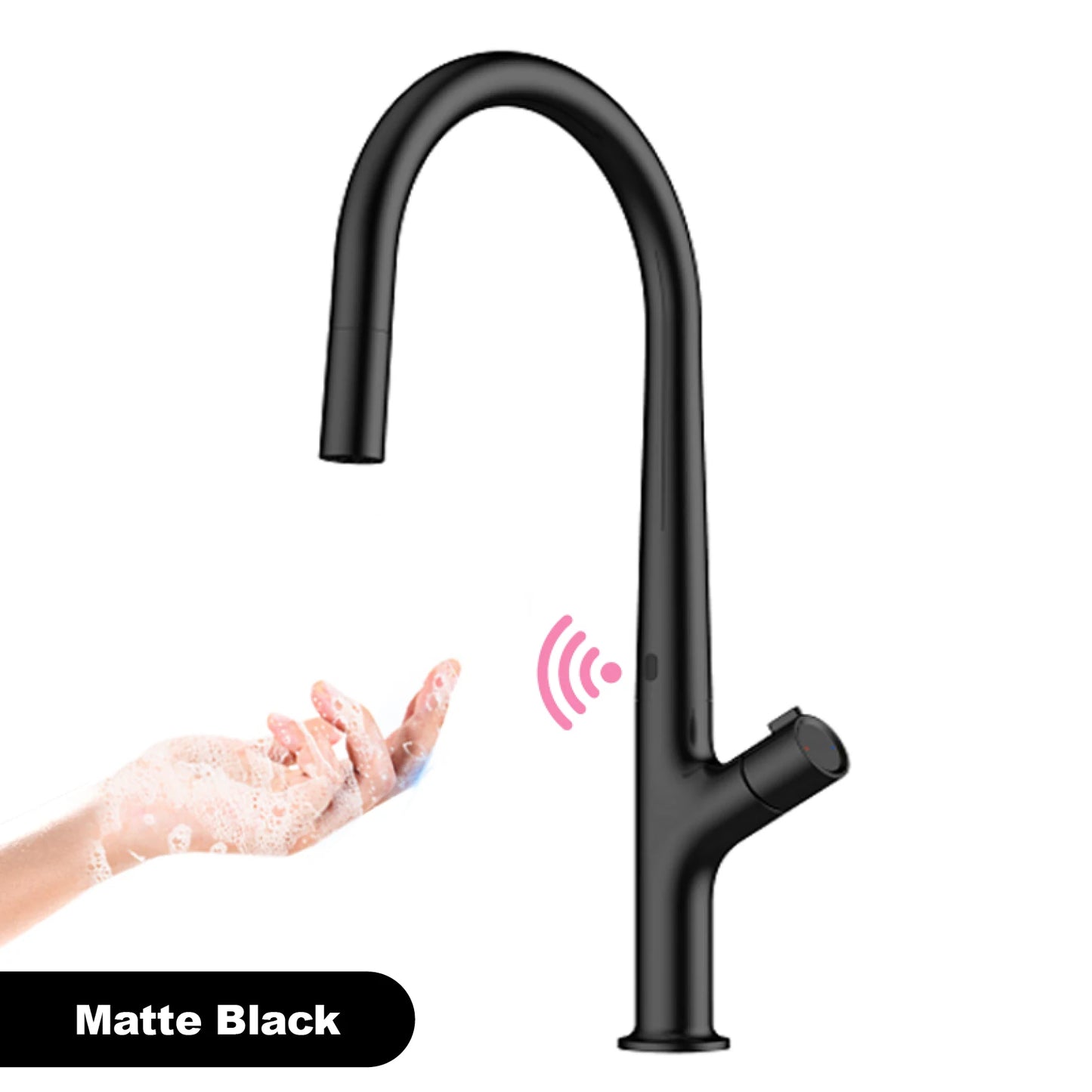 Modern style gun gray pull-out kitchen faucet with 1 handle for hot&cold water intelligent sensing and 2 functions for sink Tap