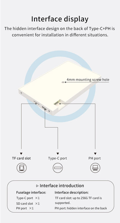 3.5 / 5 Inch IPS Type-C Secondary Screen Mini Computer USB Display CPU GPU RAM HDD Monitor with Holder Metal Case No Use AIDA64.