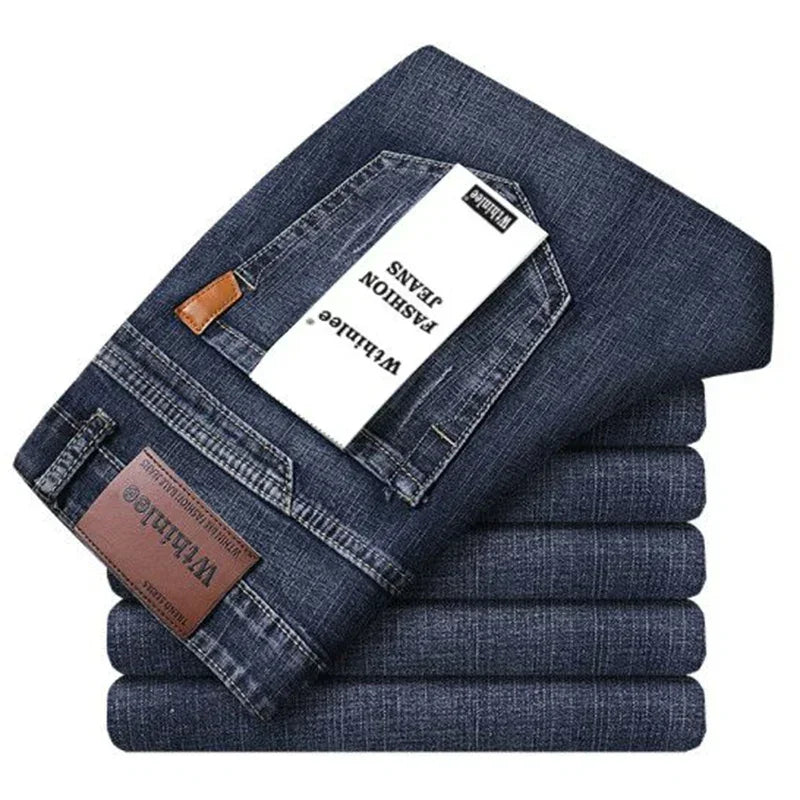 Luxury Men High Quality Pants Clothing Men Classic Business Casual Jeans 2025 New Male Fashion Blue Slim Stretch Denim Trousers.