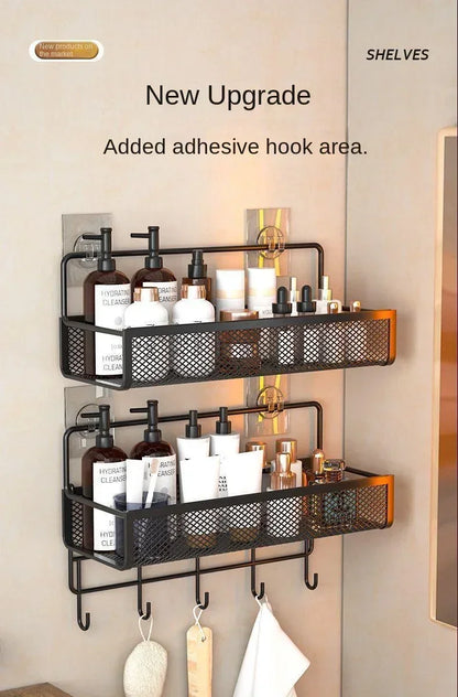 Hängender Aufbewahrungsorganisator, ohne Bohren, tragbar, feuchtigkeitsbeständig, für Küche, Badezimmer, Gewürze, Küche, Badezimmer, Aufbewahrungslösungen