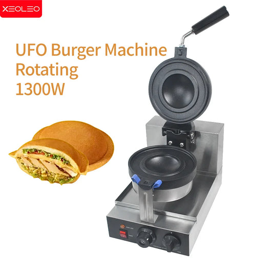 XEOLEO 1300W Electric Ice Cream Waffles UFO Burger Maker Hamburg Gelato Panini Press Machine Sandwich Press Maker.