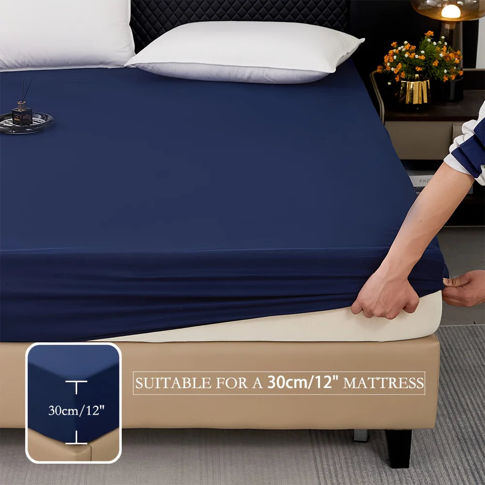 Waterproof Mattress Protector Cover, 100% Polyester & Polyurethane, Hypoallergenic Soft Sanded Fabric, Deep Pocket Fitted Sheet.