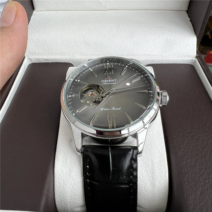 Orient Double Lion Classic Watch Series Refurbished Second Hand Automatic Mechanical Skin Watch Hollow Men's Watch RA-AG002